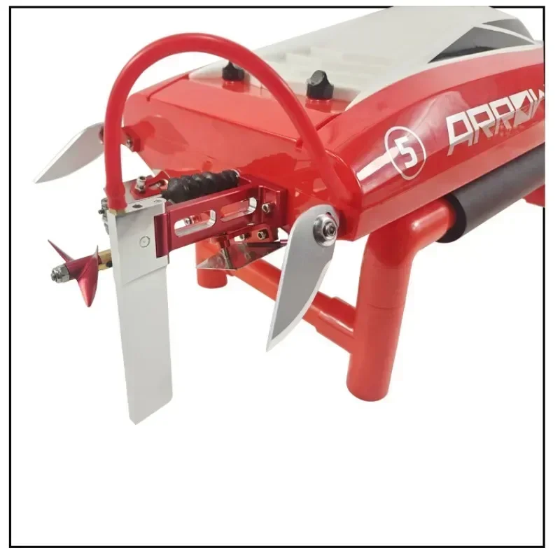 Timón de dirección de Metal CNC, aletas de giro de hélice, aletas embellecedoras, piezas de repuesto de eje para UDI903 UDI005 UDIRC RC, actualización de piezas de barco