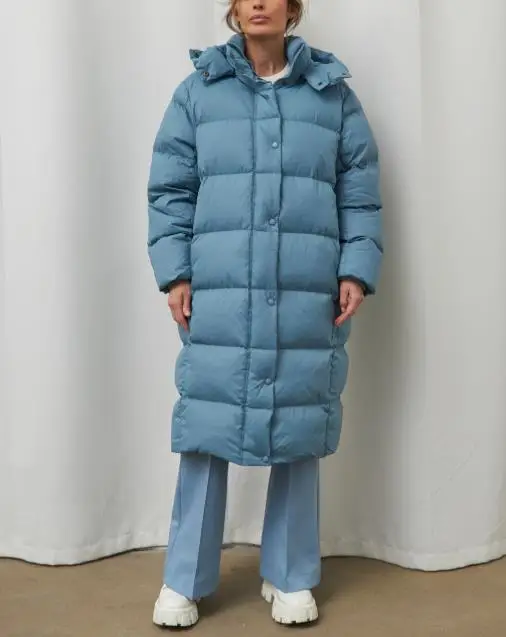 Winter Thick Down Jacket, White Duck Down, High-End Hooded Down Jacket, Casual, Simple, Loose, Ultra Long Down Jacket