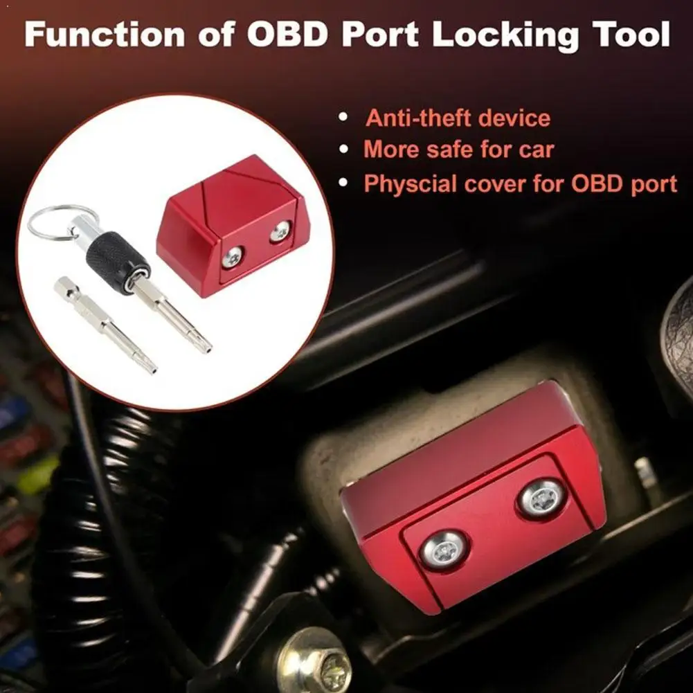 

Red OBD2 Port Anti-Theft Lockout Tool, OBD Port Protector For Cars/SUVs/Trucks Obd2 Lock Anti Theft Protector