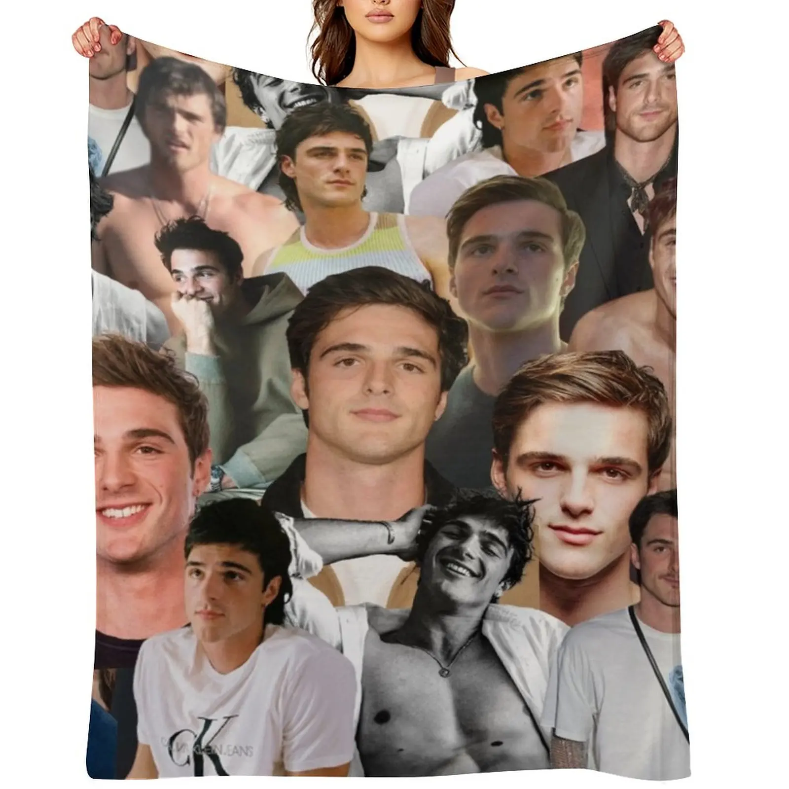 

Jacob Elordi photo Collage Throw Blanket halloween Sofas Soft Plaid Blankets
