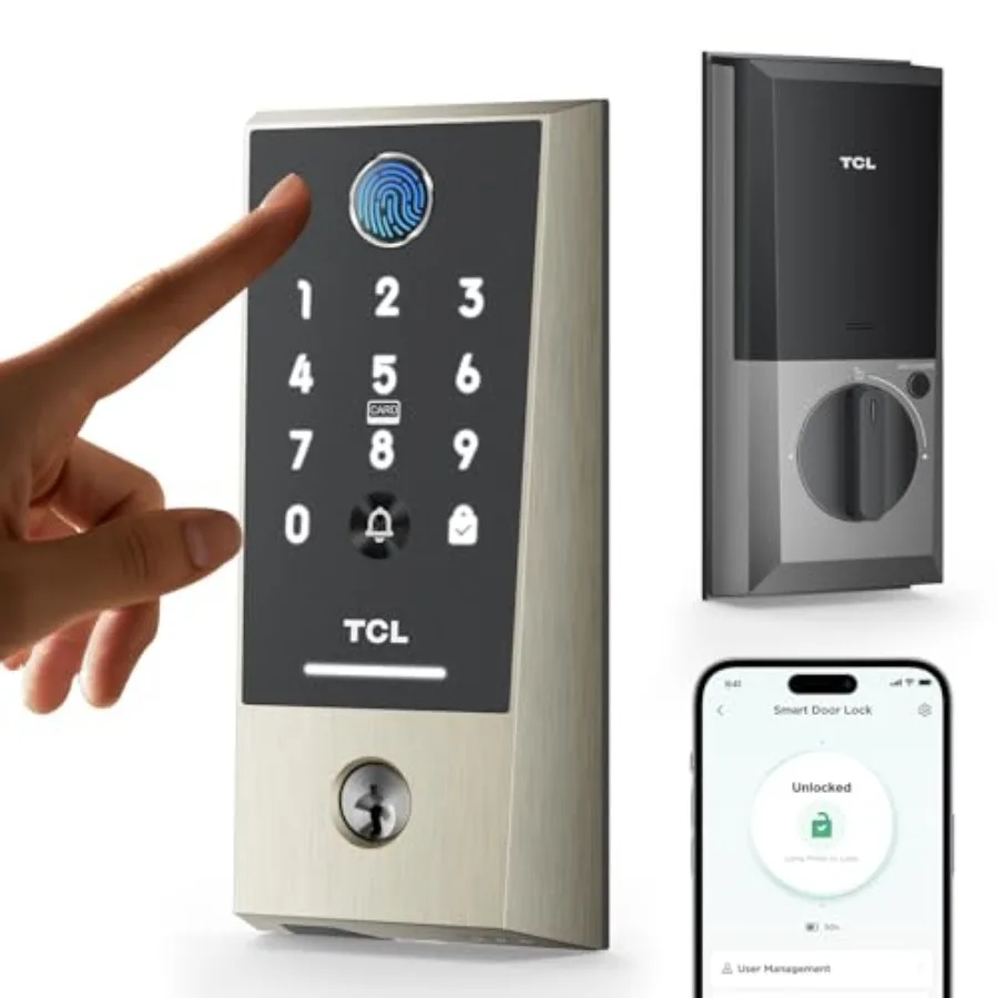 

Умный Wi-Fi замок D2 Plus с функцией распознавания отпечатков пальцев, электронный дверной замок с бесключевым доступом и встроенным дверным звонком для входной двери