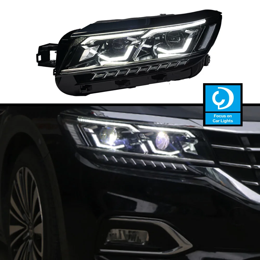 Car Front Headlights for VW 19 Passat  Headlights 2019-2021 Passat LED Headlight Projector Lens Drl Dynamic Signal Auto Accessor