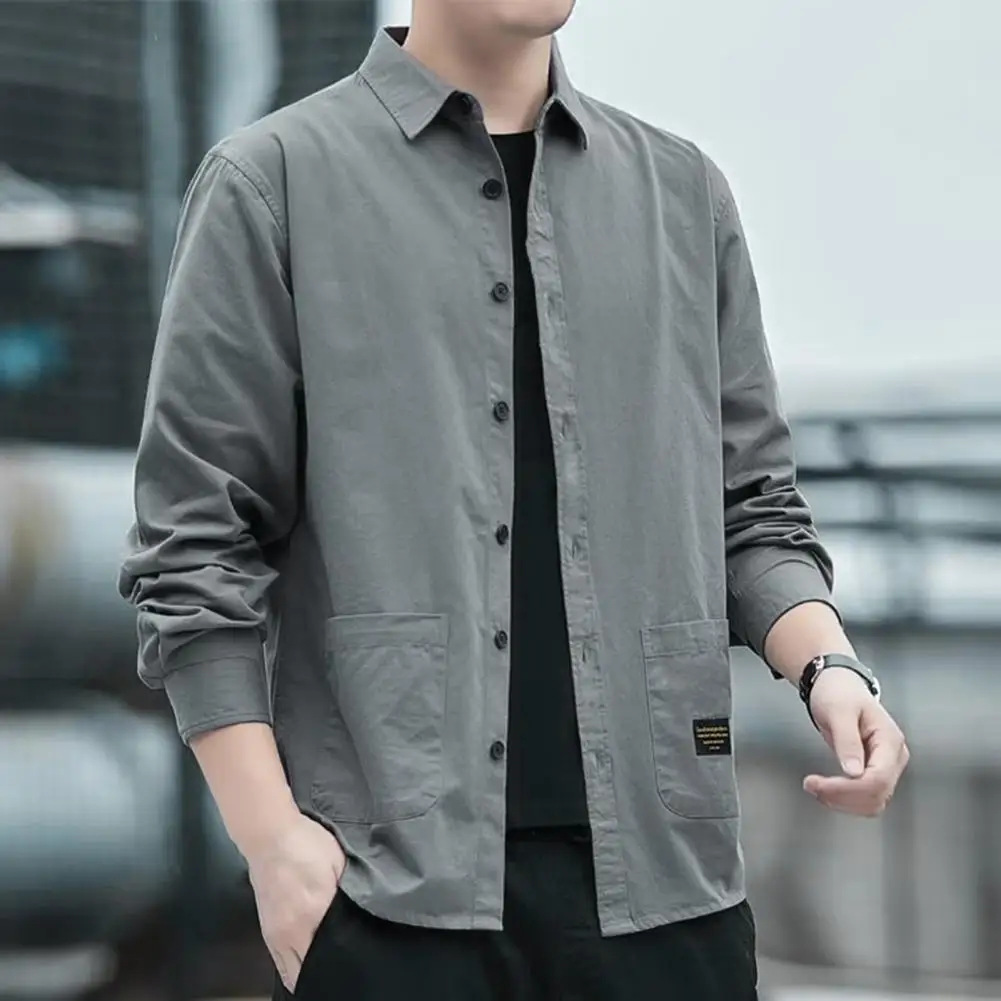 Korean Style Men Cargo Shirt 2024 Men's Jackets Streetwear Outdoor Casual Jacket Shirt Vintage Spring Autumn Shirt Coat Men Tops