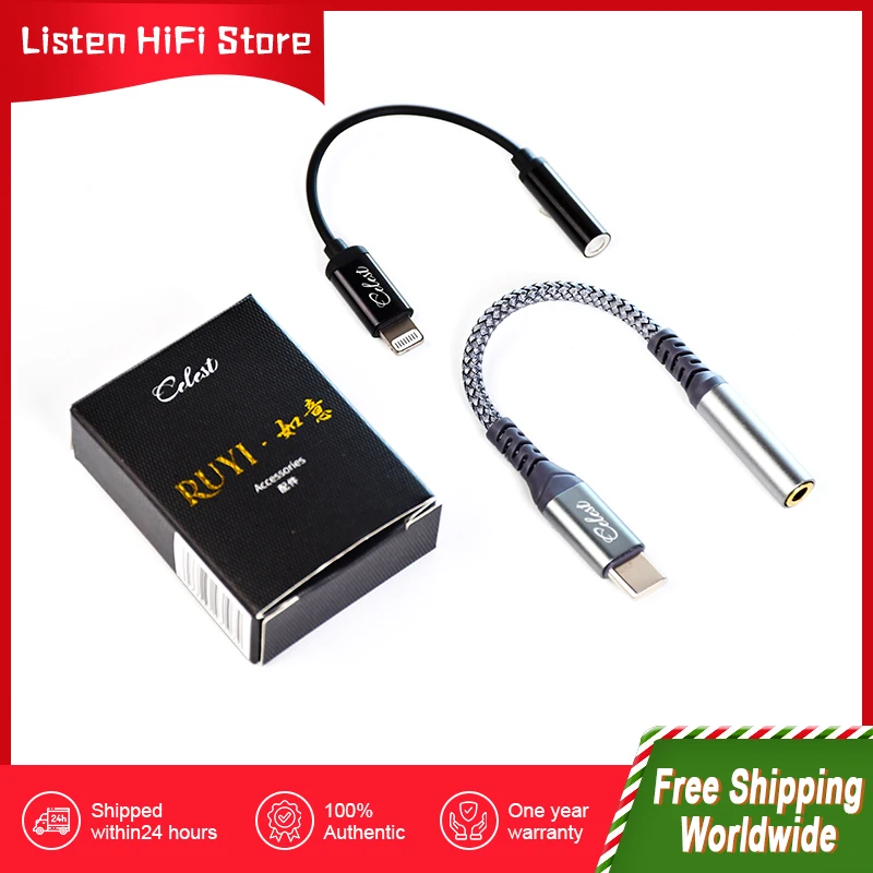 Kinera Celest Ruyi Usb Type C/iOS To 3.5mm Aux Audio Cable Headset Speaker Headphone Jack Adapter Convertor Earbuds Accessory