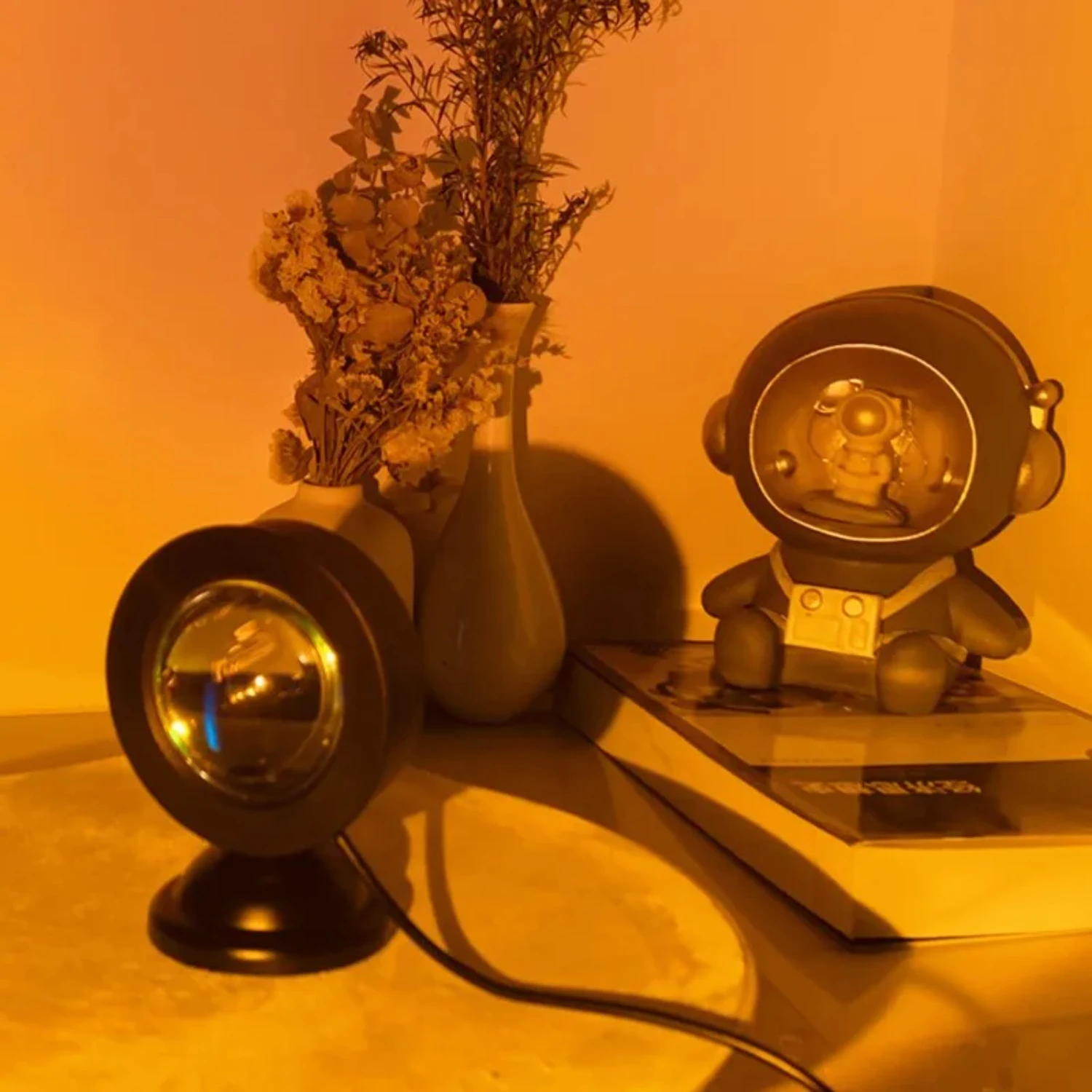 Mini USB Sunset Lamp Led Projector Night Light 16 Colors Switch Rainbow Atmosphere  Bedroom Background Wall Decoration Gift Dad