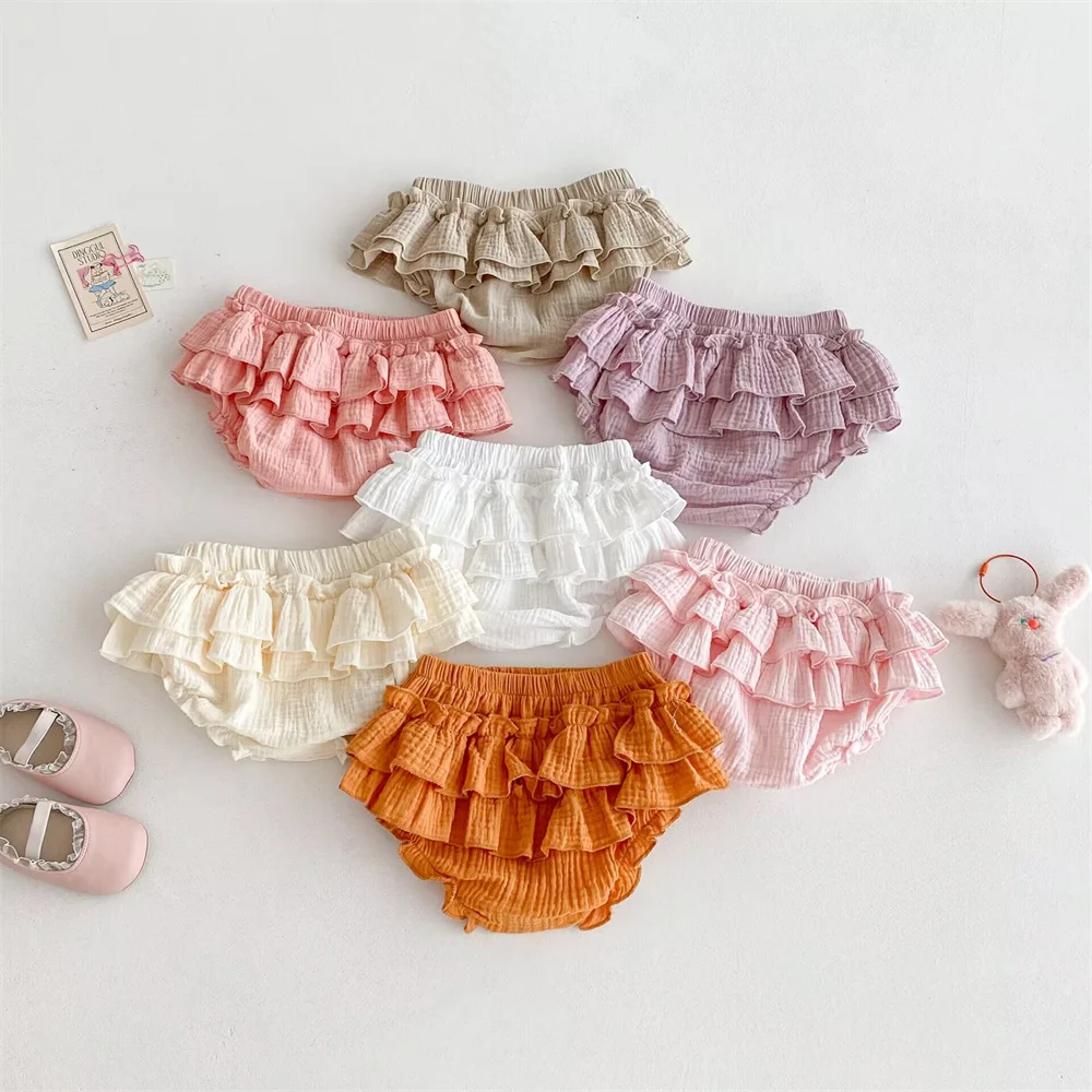 

Double Layers Baby Girls Lace Bloomers Xmas Cotton Breathable Infant Kids Short Pants Toddler Girls Clothing Children Pants