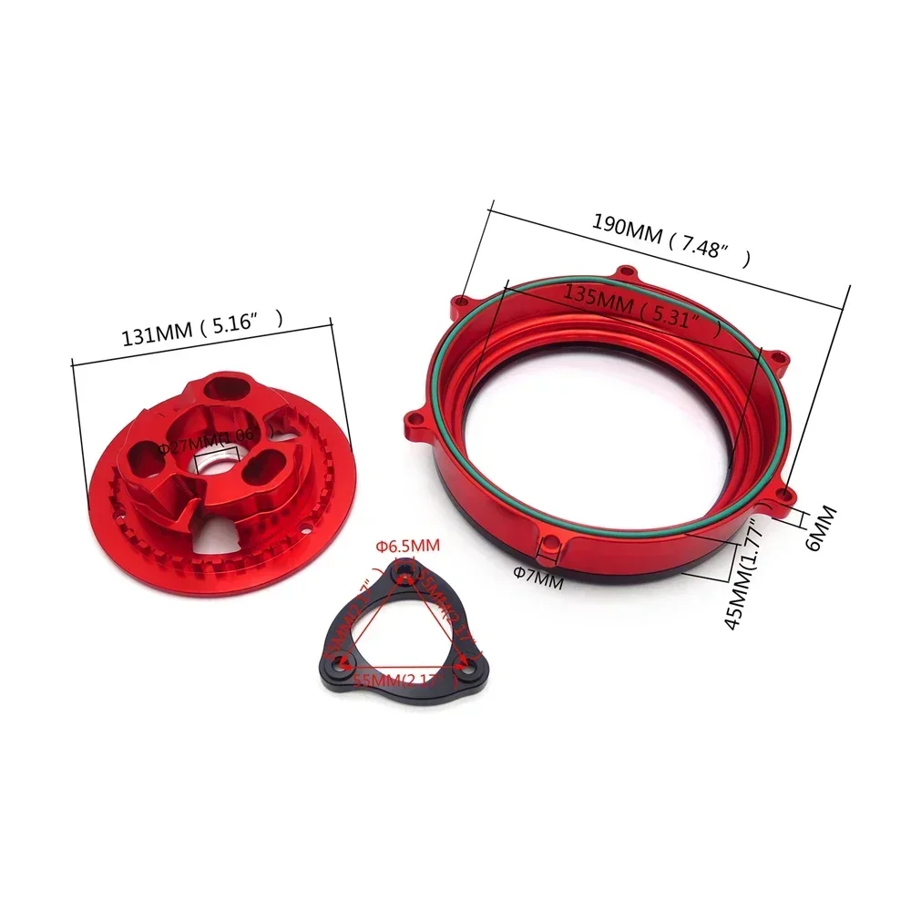 Motorcycle Parts Ducabike Clear Clutch Cover & Spring Retainer For Ducati 959 1199 1299 Panigale Black