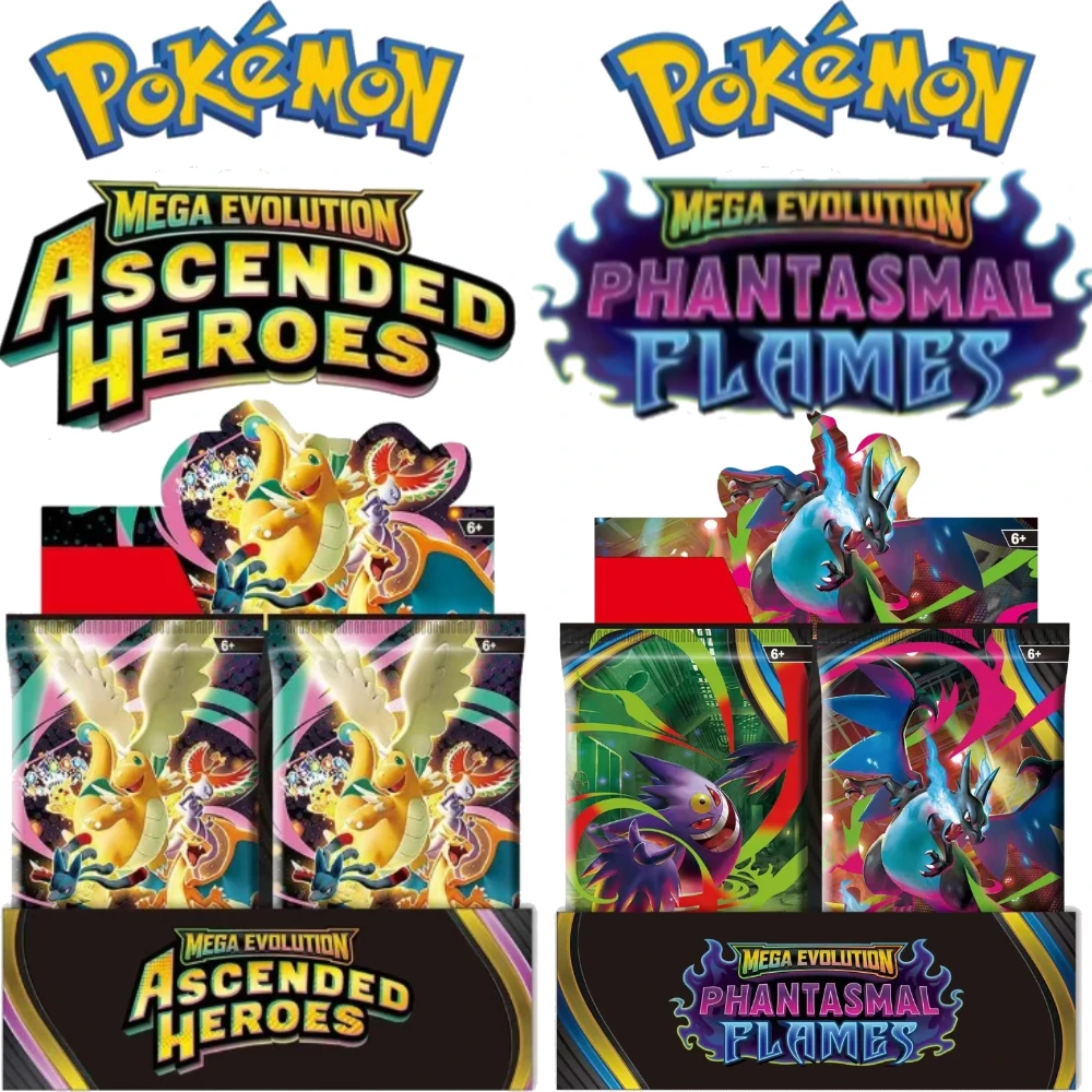 Pokemon 360 Stück Karten MEGA EVOLUTION Phantasmal Flames Game Cartoon Booster Battle Transaction Card Collection Card Geschenkspielzeug