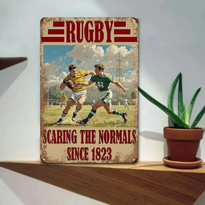 Vintage Rugby Tin Metal Signs - 