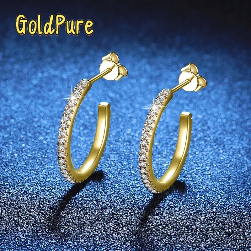 

Серьги Goldpure Luxury из 100% настоящего 18-каратного золота с бриллиантами и муассанитами для женщин