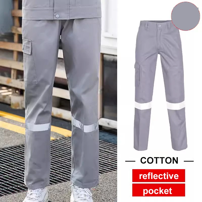 Pantalones informales reflectantes con bolsillos para hombre, calzas de trabajo de alta visibilidad, a la moda, para primavera y otoño