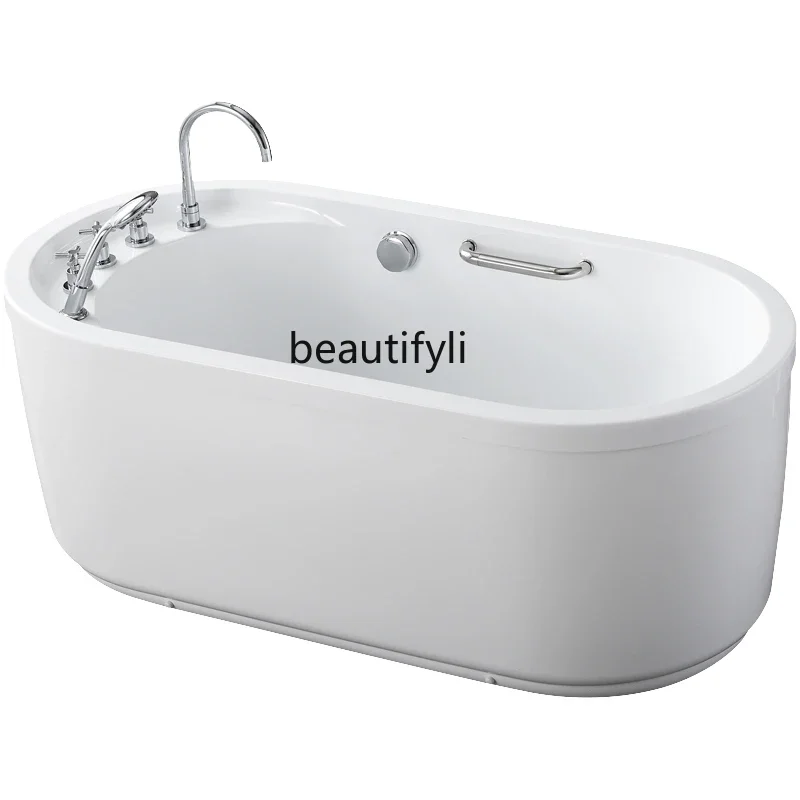 6849 acrylic bathtub 1.5~ 1.7 meters with handrails + bathtub faucet