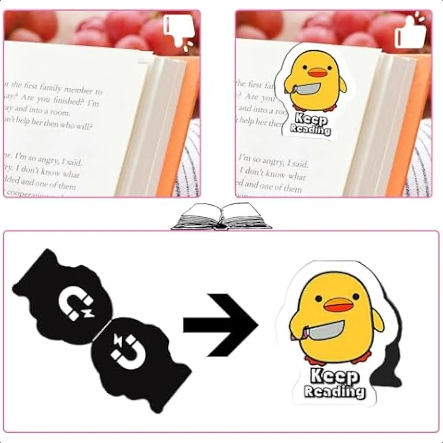 10PC Funny Magnetic Bookmarks Cute Animal and Humor Design DoubleSided Magnetic Bookmarks for Women Men Reading Enthusiasts Tea
