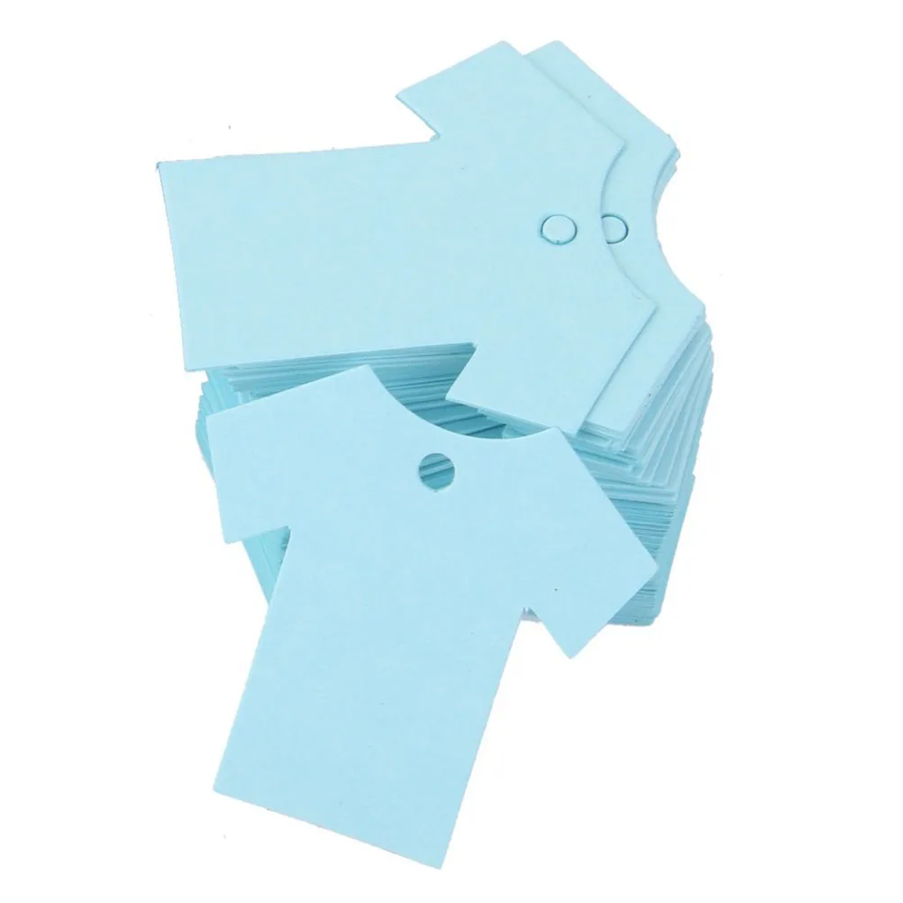 

100 Pcs Plain Blank Tags Shower Gift Label Paper Gifts Cloth Shape