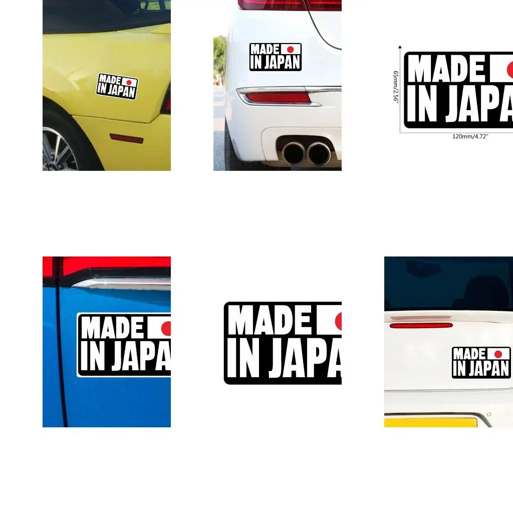  Fashion Fun Made In Japan Text Reflective Car Sticker Decal Sunscreen Waterproof