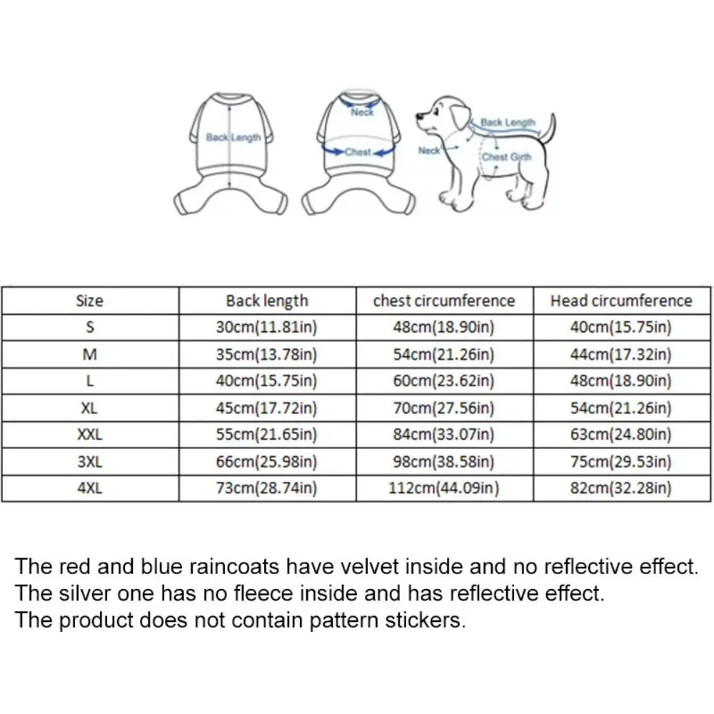 معطف واق من المطر كبير عاكس للضوء للكلاب برباط قابل للتعديل مع سترة بقلنسوة للحيوانات الأليفة مقاومة للماء بذلة للكلاب في الهواء الطلق