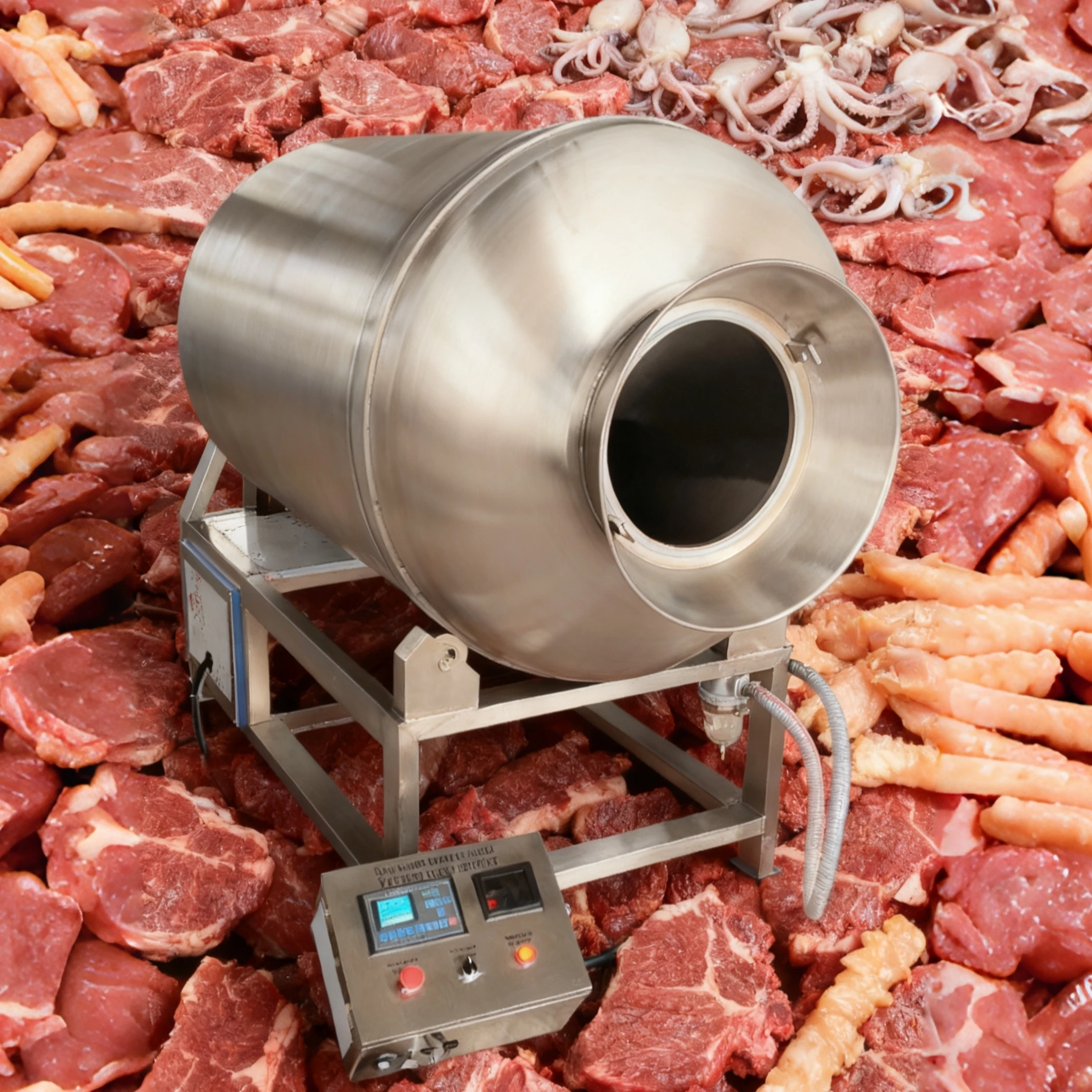 Commercial Large Flavor Machine for Beef Mutton Fish Pickling Hydraulic Vacuum Meat Tumbler Marinade Machine-Food Processing