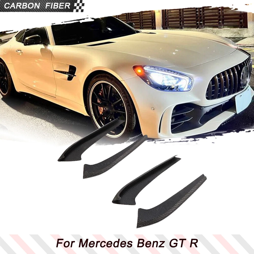 

Carbon Fiber Car Front Bumper Canards Fins For Mercedes-Benz G Class AMG GT R 2016-2019 Racing Body Kits Front Bumper Splitters