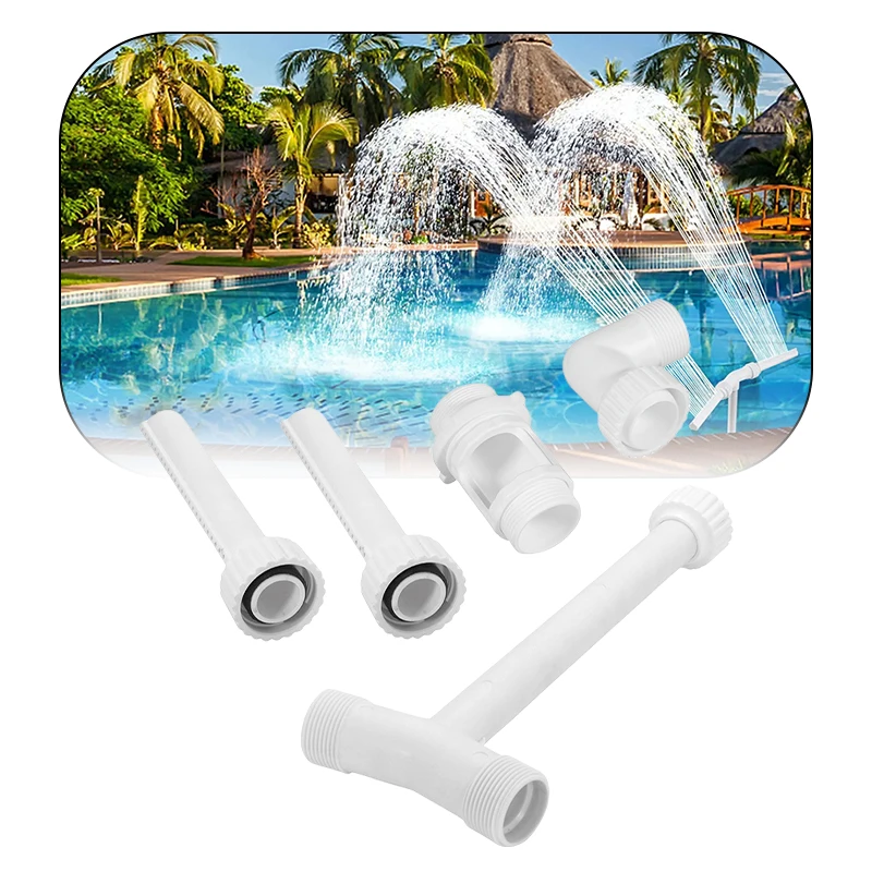 

Swimming Pool Double Head Fountain Landscape Adjustable Waterfall Sprinkler Accessories Spa Pond Waterfall Cooling Bracket Decor