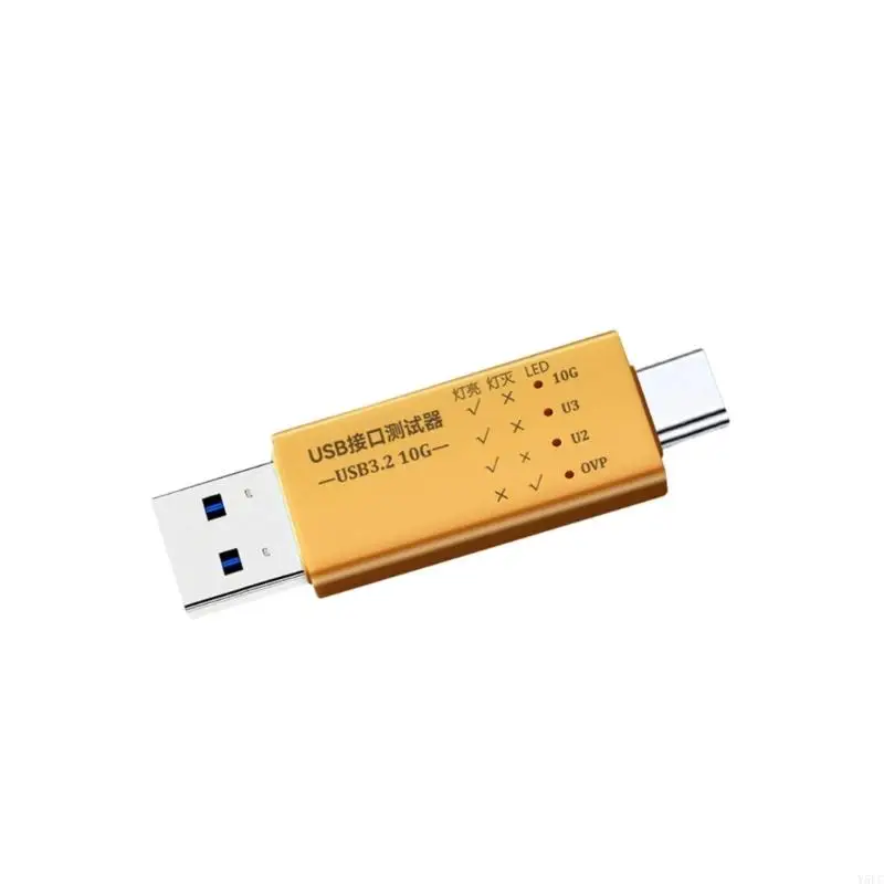 Type C to USB 3.2 Interfaces Tester with LED Screen for Voltages and Current