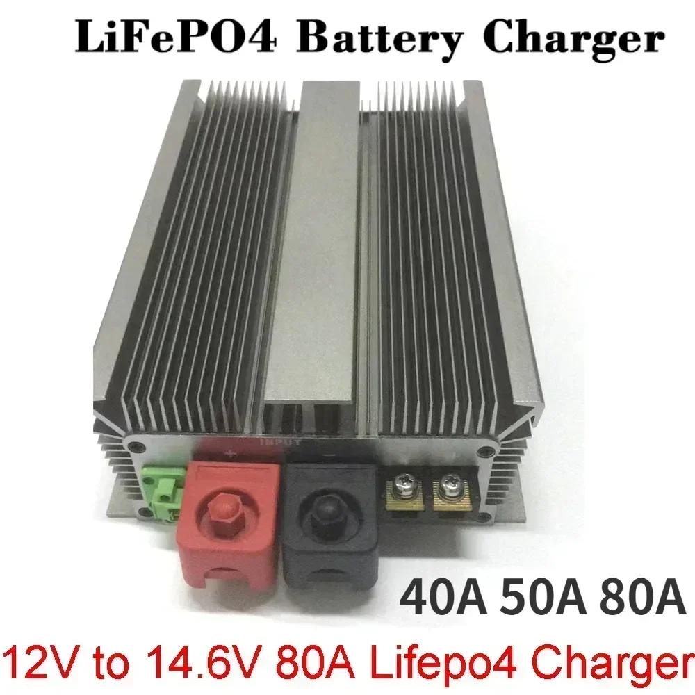 12V to 14.6V 40A-80A Lifepo4 Charger 10V-16V Battery Charger RVs Boat Car Dual Battery System for Lifepo4 Lithium Battery