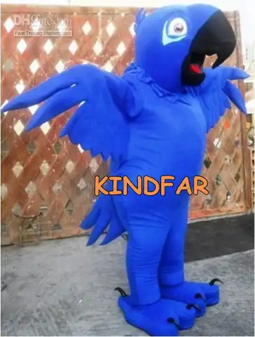 Nuevo personaje adulto de dibujos animados más vendidos muñeco loro azul vestido de Navidad de Halloween accesorios de cuerpo completo traje de mascota