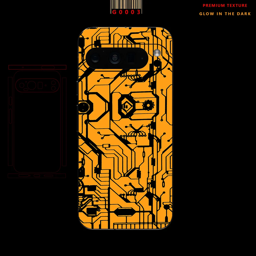 ملصق جلد خلفي مضيء لهاتف جوجل بيكسل 10 9 8 7 برو 8A متوهج في الليل لهاتف جوجل بيكسل 9 برو XL خلفي فليم #4