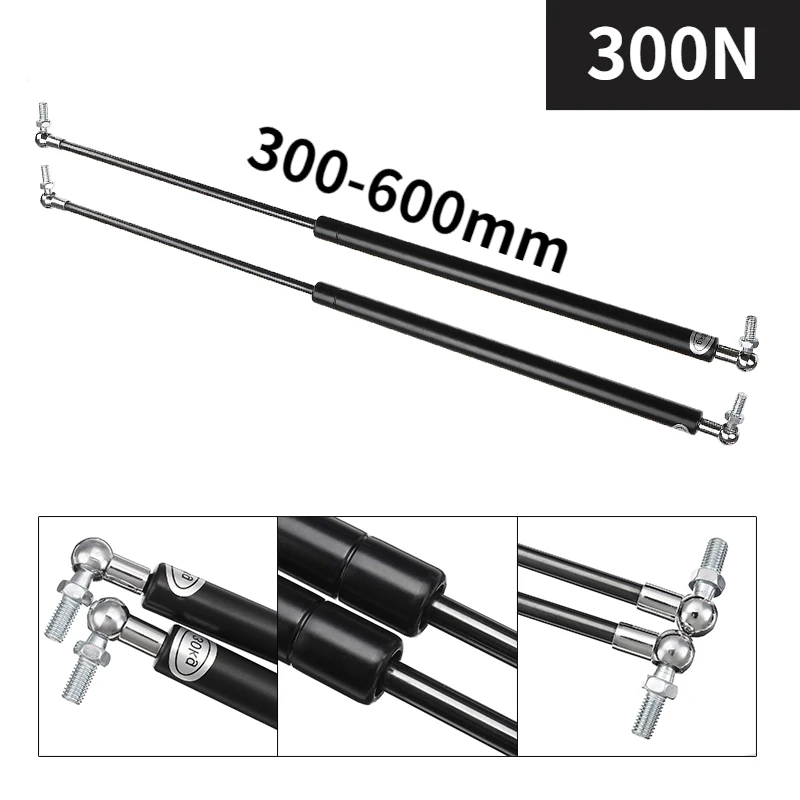 2Pcs 300N Universal 300/350/400/450/500/600mm Gas Strut Bars Gas Support Boot Bonnet Hatches Boat Bus Car Caravans Doors Windows