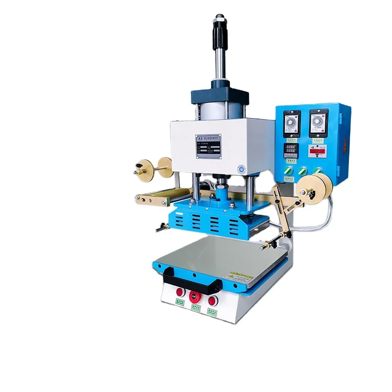 

Pneumatic Hot Foil Logo Leather Wood Plastic Card Paper Napkin Stamping Embossing Printing Machine