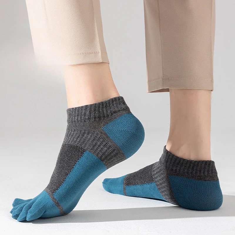 1/5 pares verão toe tornozelo meias algodão malha colorida respirável boca rasa absorvente de suor desodorante sem mostrar 5 meias de dedo