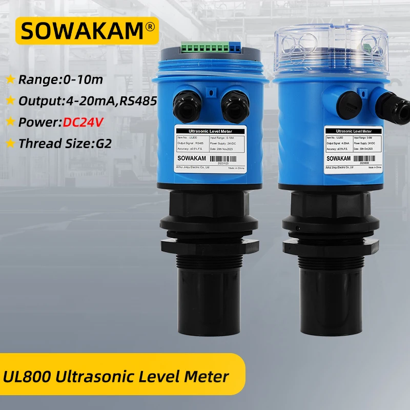 Ultrasonic Level Meter for Tanks water level transmitter 4-20mA RS485 Transmitter DC24V Power Supply SWK-UL800