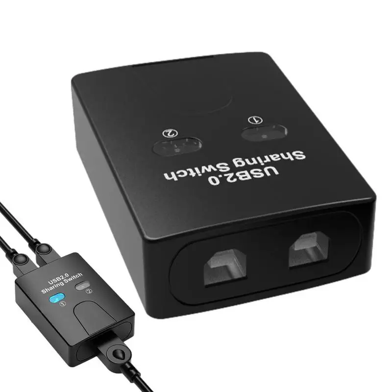 USB Printer Splitter 2-in 1-out Printer Sharing Devices 2-port Manual Kvm Switching Splitter Hub Converter 2-computer Sharing