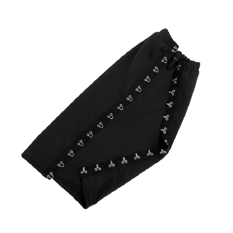 Women Black Punk Socks Street Chinese Buckle Slit Slim Leg Warmers Harajuku Casual Hosiery Gothic Accessories 2025 Spring Sumer