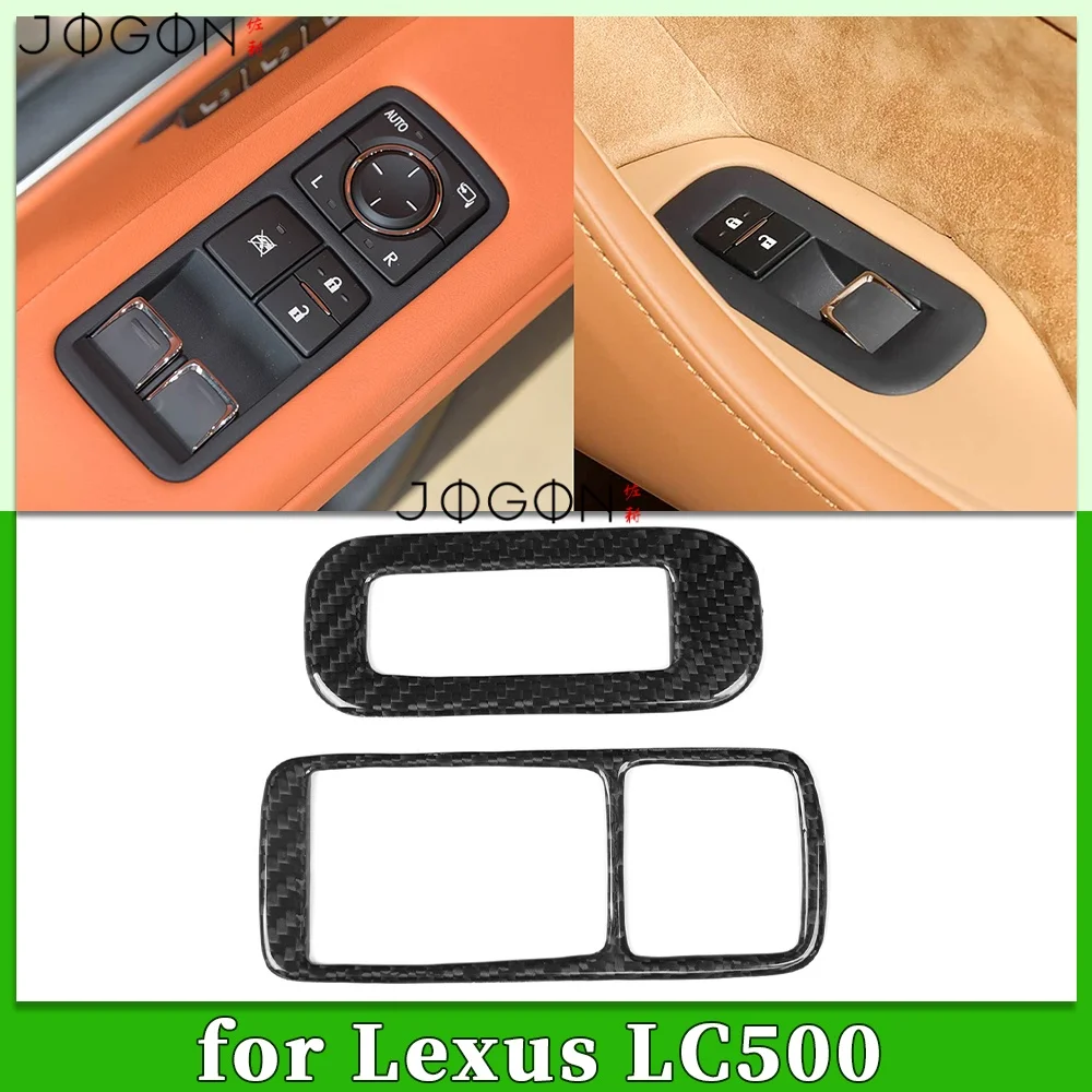 

LHD Carbon Car Interior Window Lift Switch Lock Lift Button Frame Cover Trim Accessories For Lexus LC500 LC 500 500h 2018-2025