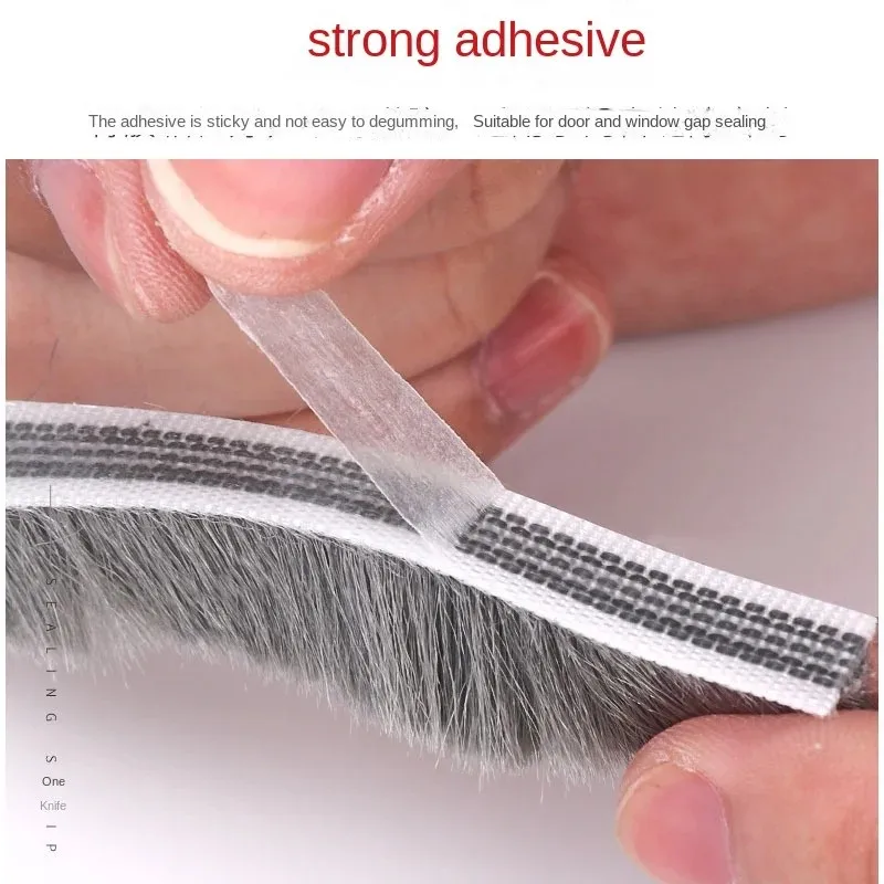 10M Brush Strip Self Adhesive Door Window Sealing Strip Door Window Windproof Dust Sound Insulation Strip Gasket Home