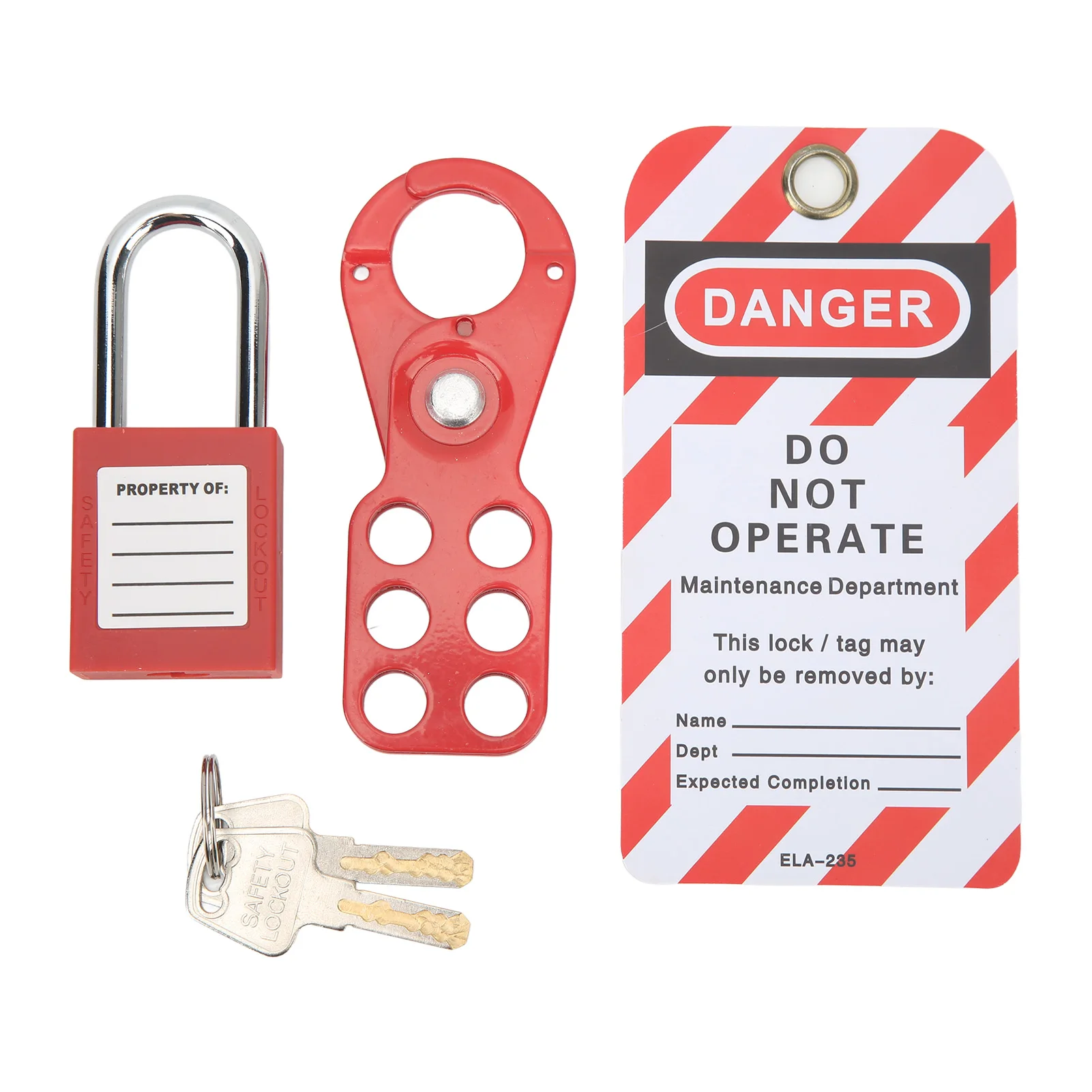 Lockout Tagout Kit With Safety Hasp Padlock Loto Tag Keys Tamper Proof for Industrial Equipment 1in/25mm Shackle