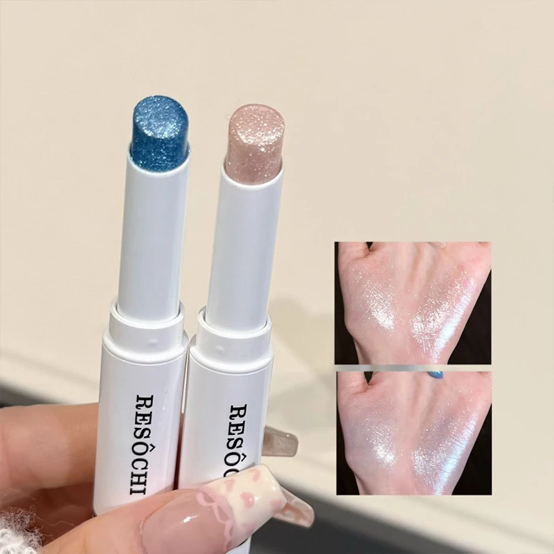RESOCHI 6 Colors Glitter Eyeshadow Stick Shimmer Cream Eye Shadow Pencil Highlighter Stick for Eyes, Inner Corners & Face Makeup
