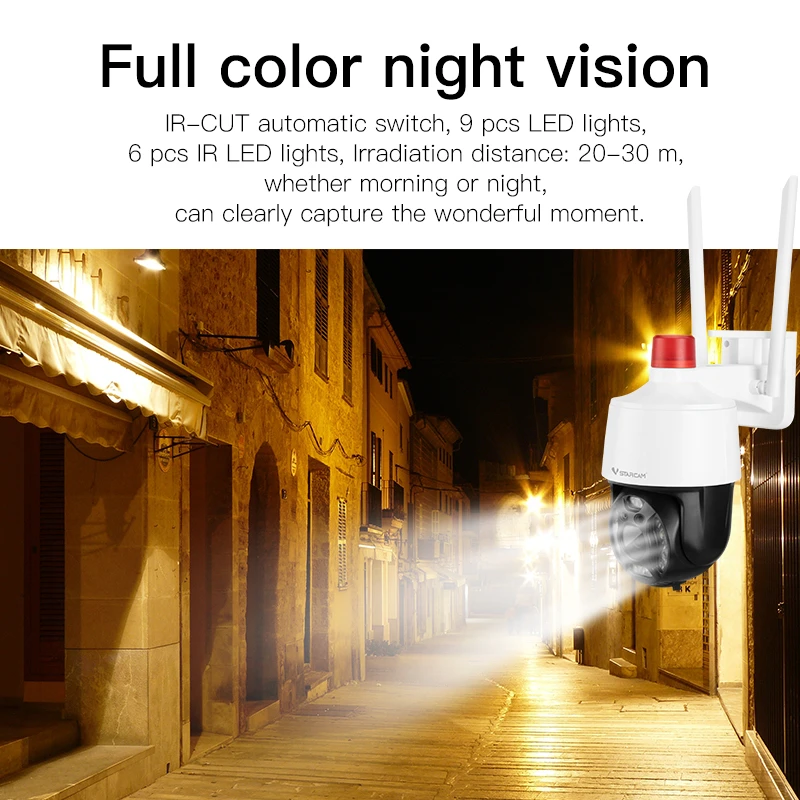 VStarcam 3MP Outdoor 4G  Camera Security 3MP Full Color Night Vision Motion Detection Two Way Audio Video Surveillance Cam