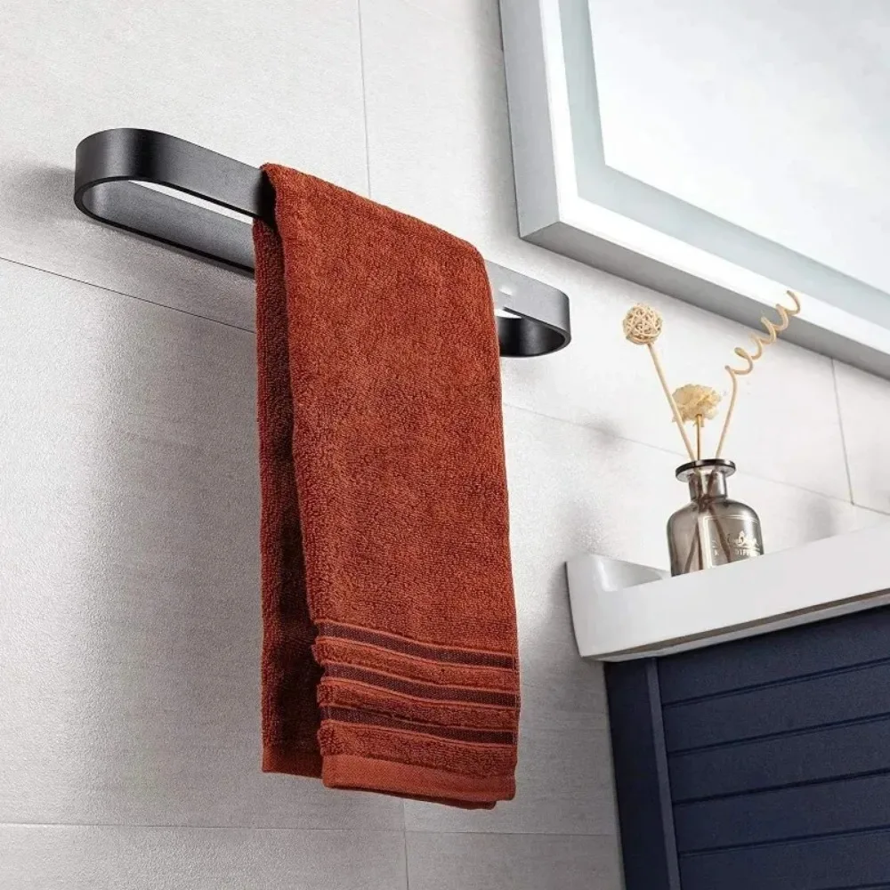 Towel Bar for Bathroom No Drilling Stainless Steel Sets Toilet Tissue Roll Paper Holder Towel Rack Bathroom Accessories Black