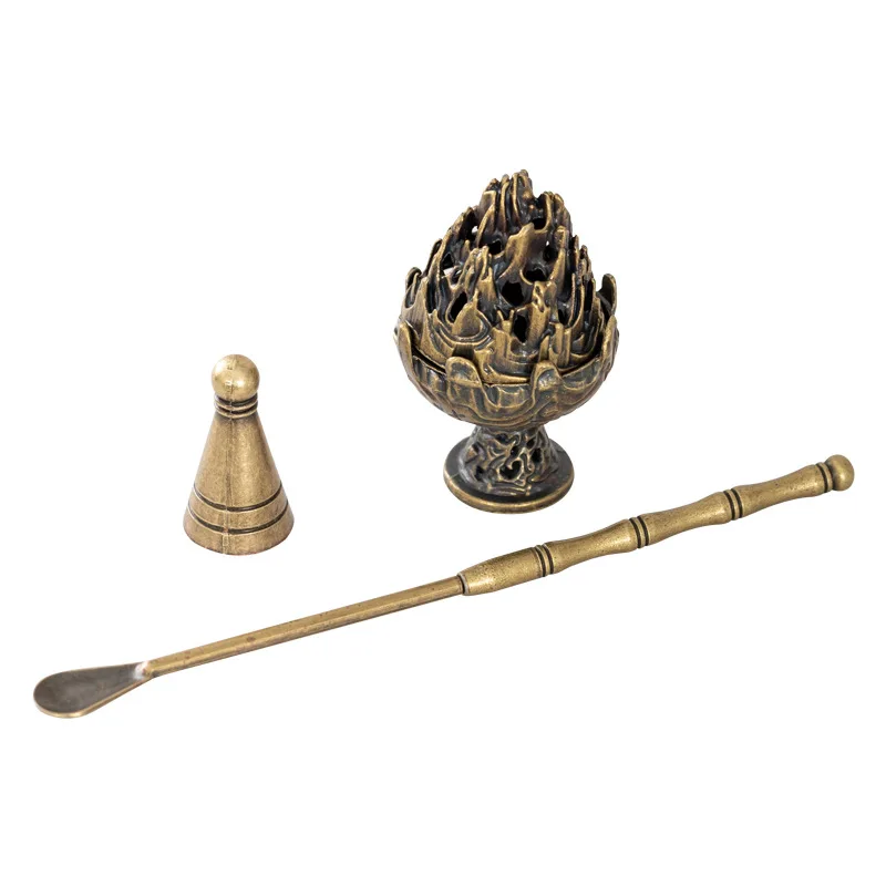 

PYH retro Boshan stove tower incense seal tower mold incense spoon three-piece set incense supply agarwood sandalwood