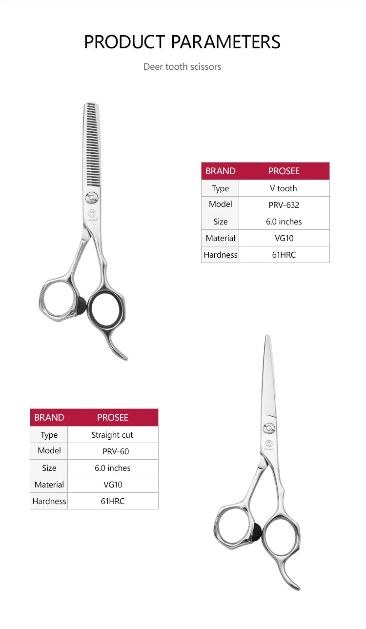 Professionelle VG10 Edelstahl-Haarschere für die rechte Hand, Haarpflegeschere von Direct Factory, Friseur-Scheren-Werkzeug-Set – Detail 12
