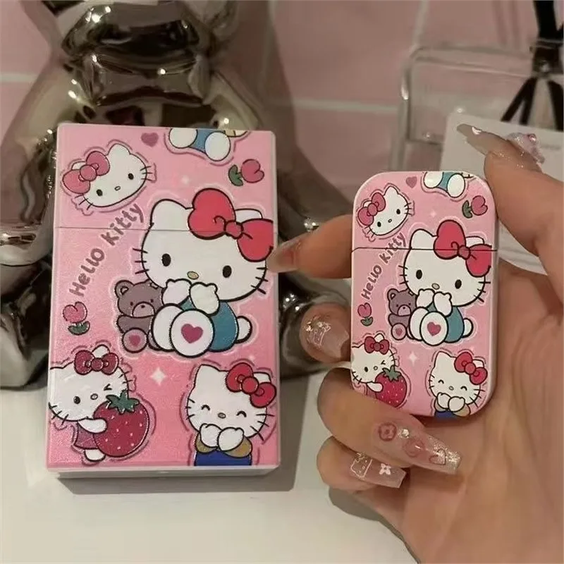 Sanrio Series Cigarette Box Multiple Styles Hello Kitty Kuromi Pochacco My Melody Fashion Distinctive Plastic Cute Card Storage