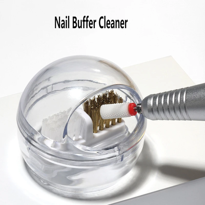 Nail Drill Bit Cleaning Brush Copper Wire Remove Dust Cleaning Case Soft Hard Drill Grinding Head Brush Cleaner Nail Art Tools