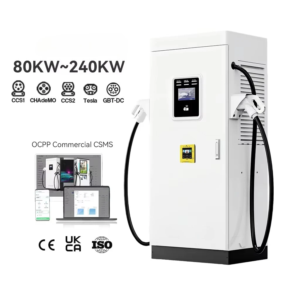 New Condition 60KW-240KW 250A TUV CE Certified CCS GBT Chademo DC Fast Charger OCPP Automobile Charging Pile EV Charging Station