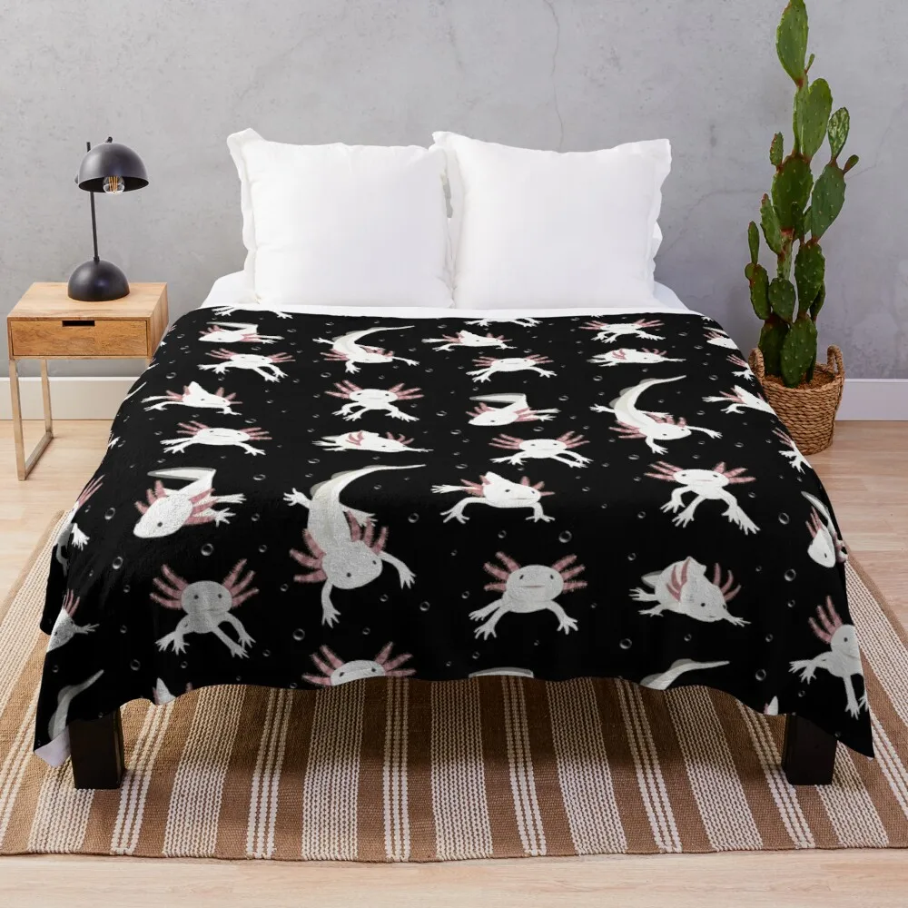 

Axolotls Throw Blanket quilt blanket retro throw and blanket from fluff giant sofa blanket