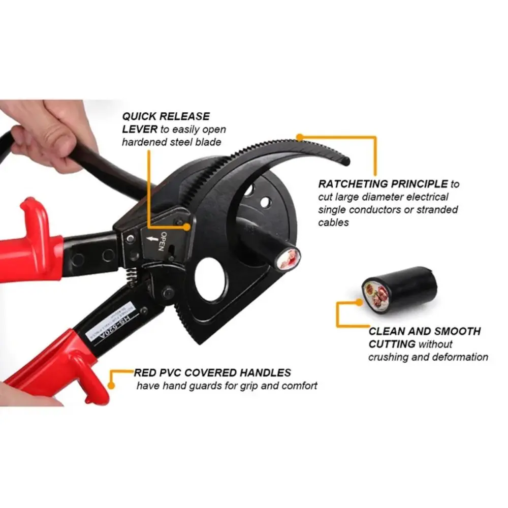 

Heavy Duty Ratchet Cable Cutter High-carbon Steel Anti Slip Wire Breaker Pliers Durable Multi-functional Cable Cutter