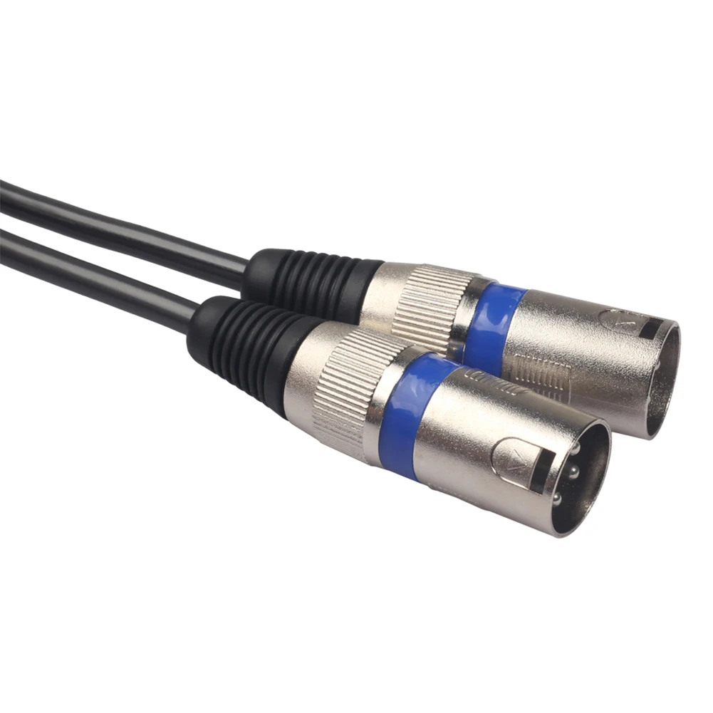 المزدوج XLR ذكر إلى المزدوج RCA ذكر الصوت خط 1.5 متر/4.9ft الصوت مهائي كابلات سلك أسود ل ميكروفون خلاط مضخم ضوت سماعات الأذن