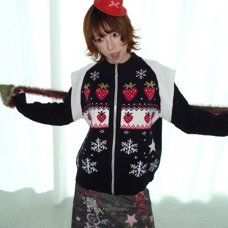 شتاء جديد لطيف الجاكار سستة فضفاضة سميكة الدافئة المرأة سترة الأصلي الرجعية تصميم تنوعا التخسيس سترة معطف السيدات #4