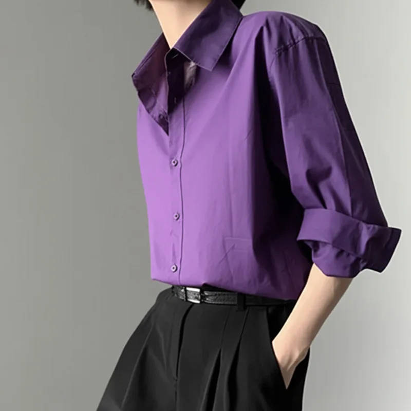 HKSH ربيع الخريف جديد الرجال شارع العليا العصرية شخصية الموضة وسيم قميص أنيق شيك المتخصصة عادية صالح المرأة HK16525