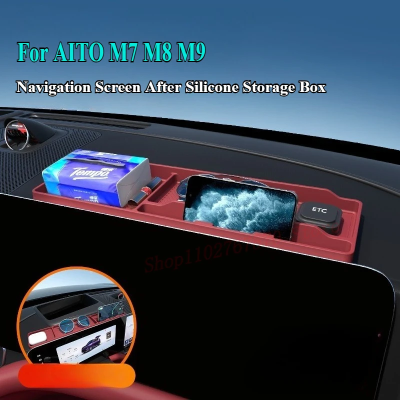 

For AITO M7 M8 M9 Instrument Panel Central Control Navigation Screen After Storage Box Silicone Pad Car Interior Accessories